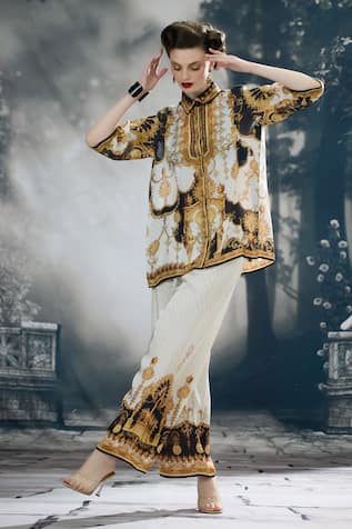 Rajdeep Ranawat Maizah Vintage Kingdom Print Shirt 