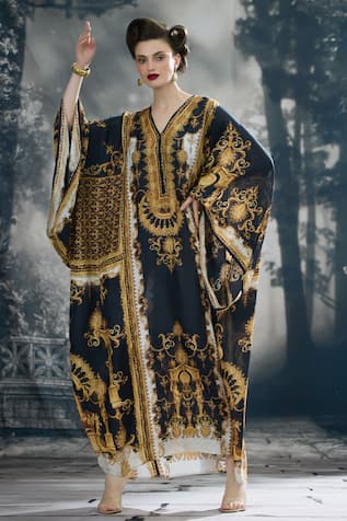 Rajdeep Ranawat Beatrice Vintage Clover Print Kaftan 