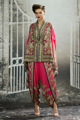 Rajdeep Ranawat Chloe Vintage Dahlia Print Cape 