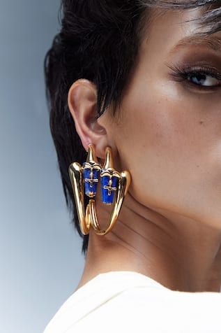 Outhouse The Lazuli Sculpt Hoop Earrings 