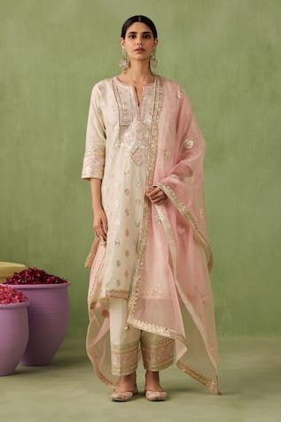 Sureena Chowdhri Embroidered A-line Kurta Salwar Set 