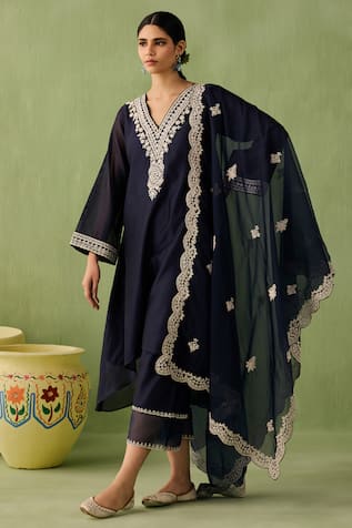 Sureena Chowdhri Awakening Asymmetric Embroidered Kurta Set 