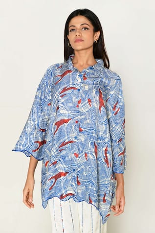 Rias Jaipur Ponzo Abstract Print Shirt With Pant 