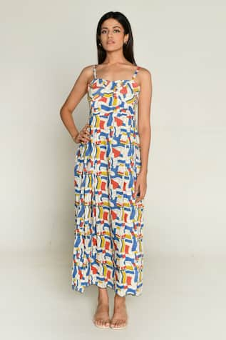 Rias Jaipur Escher Print Maxi Dress 