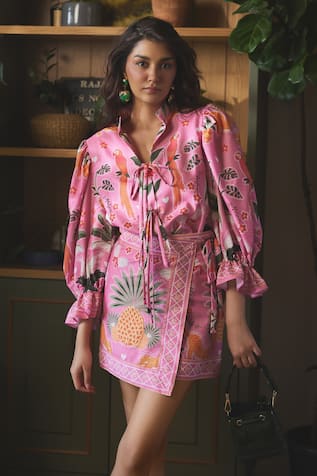 Sonam Parmar Jhawar Georgia Paradise Print Shirt & Skirt Set 