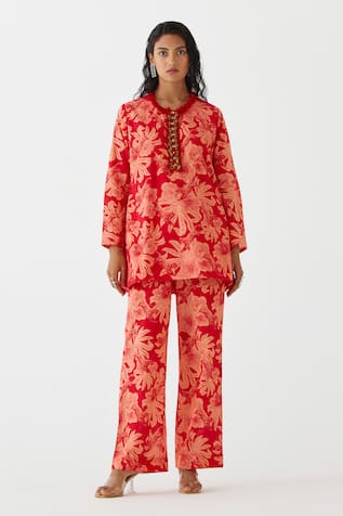 Studio Rigu Talon Tiger Print Short Kurta With Pant 