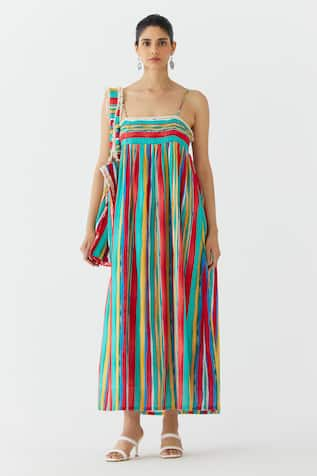 Studio Rigu Birch Stripe Print Strappy Dress 