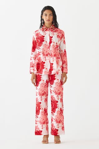 Studio Rigu Floral Chintz Print Shirt With Pant 