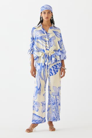 Studio Rigu Contrast Aphrodite Print Shirt With Trouser 