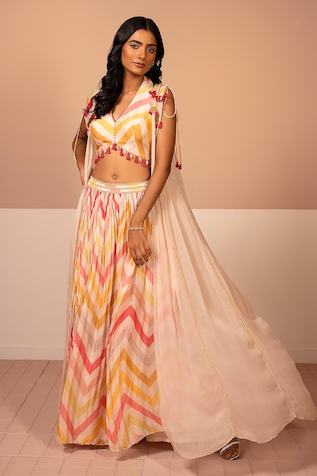 Kelaayah Lace Embellished Cape Skirt Set