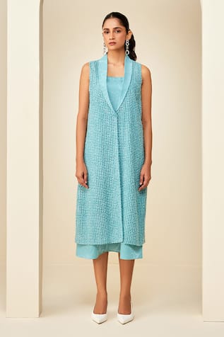 Couche Slip ON Dress With Textured Overlay 