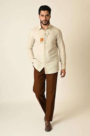 Paarsh Deer Embroidered Shirt 