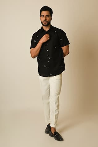 Paarsh Pipe Motif Embroidered Shirt 