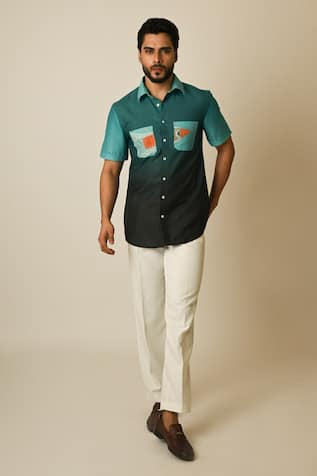 Paarsh Shaded Boat Embroidered Shirt 