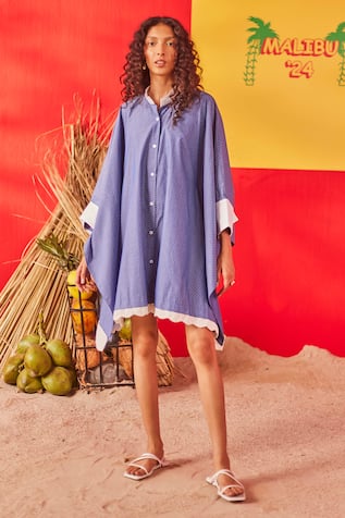 POOJA SHROFF Seaside Sensation Shirt Dress 