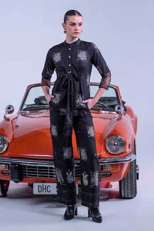 The Dramebaaz CO 3D Floral Print Top & Pant Set 