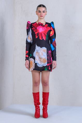 The Dramebaaz CO La Vie En Rose Printed Dress 