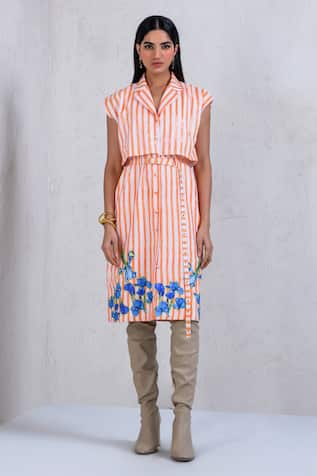 The Dramebaaz CO Mystical Meadow Printed Trench Dress 