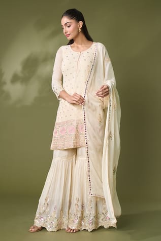 Samyukta Singhania Mirror Detailed Kurta Sharara Set 