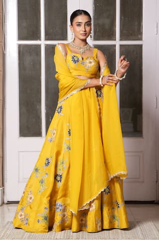 STUDIO TWELVE 11 Floral Applique Lehenga Set 