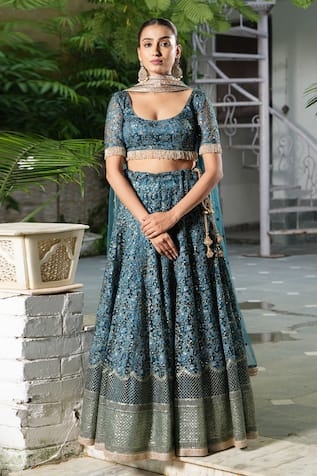 STUDIO TWELVE 11 Floral Embroidered Lehenga Set 