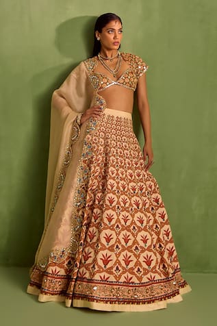 Neha Khullar Floral Mughal Printed Lehenga Set 