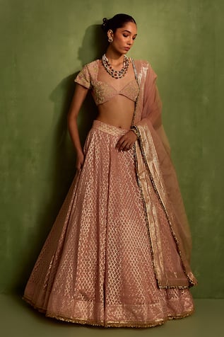 Neha Khullar Geometric Jaal Woven Lehenga Set 