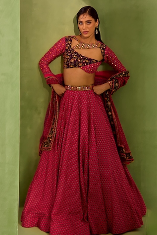 Neha Khullar Motif Print Lehenga & Blouse Set