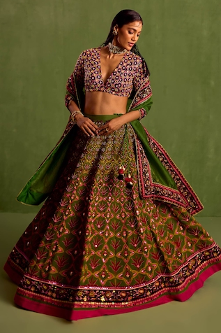 Neha Khullar Quatrefoil Hand Embroidered Lehenga Set