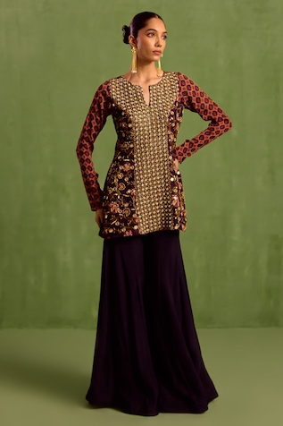 Neha Khullar Hand Embroidered Kurta With Sharara