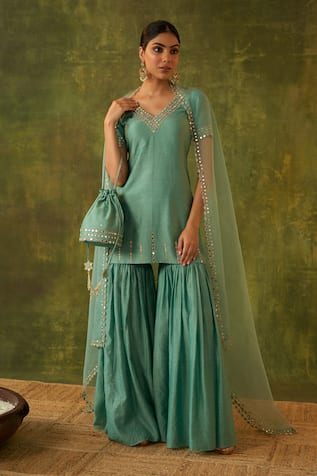 Bhawna Sethi Ashlesha Embroidered Kurta Gharara Set 