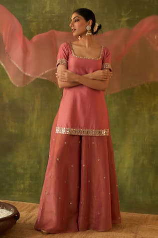 Bhawna Sethi Chitra Hand Embroidered Kurta Sharara Set 