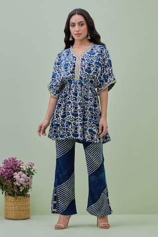 Grass & Sunshine Easy Breezy Batik Print Kurta & Pant Set 