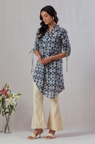 Grass & Sunshine Tie-Dye Print Asymmetric Kurta & Pant Set 