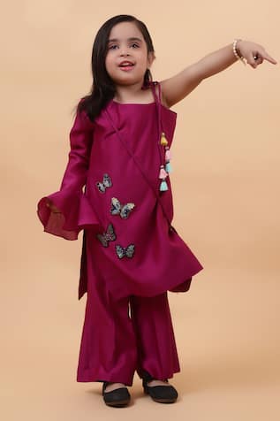 House of Tushaom Butterfly Embroidered Kurta With Pant 