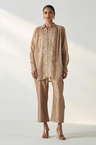 Studio Bagechaa Oorvi Wild Blossom Embroidered Shirt Pant Set 