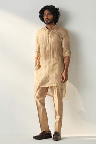 Studio Bagechaa Omkar Gold Beige Coord Set 