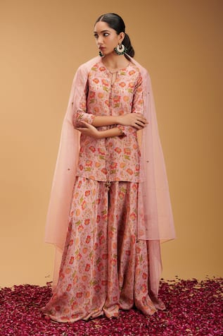 RIRASA Anjali Bahar Embroidered Short Kurta Sharara Set 