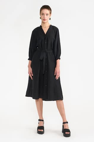 Perona Aliana Solid Midi Dress 