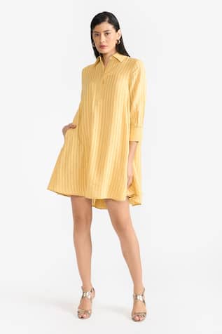 Perona Annabeth Stripe Pattern Shirt Dress 