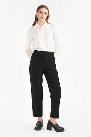 Perona Camille Solid Cotton Trouser 