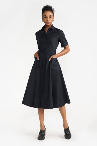 Perona Ciara Solid Side Slit Dress 