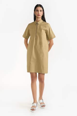 PERONA Greta Solid Short Dress 