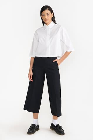 PERONA Penny Cropped Plain Shirt 