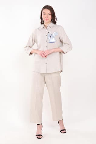 Linen Bloom Linen Straight Pant 