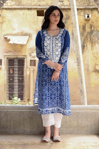 NUHH Moroccan Print Kurta Set 