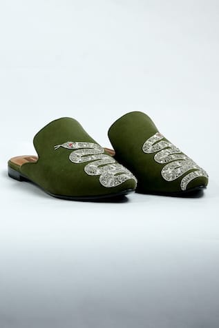 Serpenti Embroidered Mules 