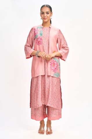 Tanu Malhotra Printed Jacket Kurta Set 