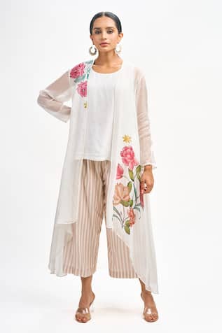 Tanu Malhotra Floral Print Jacket Pant Set 