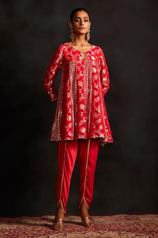 Mustard Moon by Neyha and Vrinda Embroidered Kurta & Tulip Pant Set 